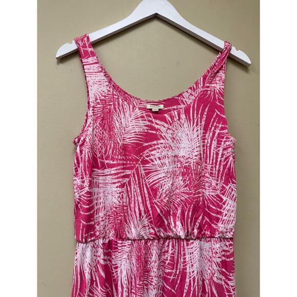 Sonoma Vacation Pink White Palm Tree Maxi Dress Size Medium Euro Summer Sabrina - Picture 4 of 10